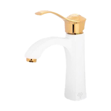 تصویر  شیر روشویی شیرآلات ایران گروه - مدل ویسنتین سفید طلا